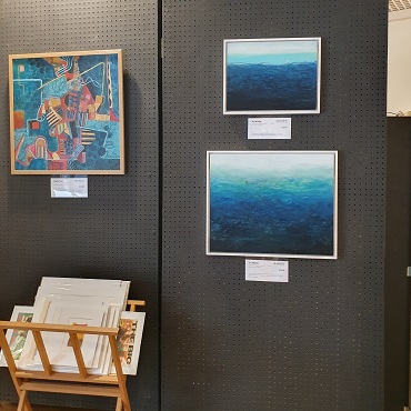 A selection of paintings in the UK Artists annual art exhibition